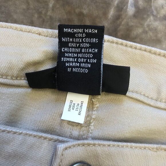 Lane Bryant Khaki/Tan Colored Side Slit Cropped Jeans Size 16 - Picture 5 of 9